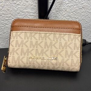 Michael Kors Brown and Cream Logo Wallet